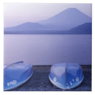 Azulejo De Cerámica Asia, Japón, Yamanashi, Botes de remos en el lago