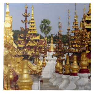 Azulejo De Cerámica Asia, Myanmar (Birmania), Bagan (Pagan). El Shwe 5