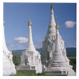 Azulejo De Cerámica Asia, Myanmar, Lago Inle. Pagodas. 2