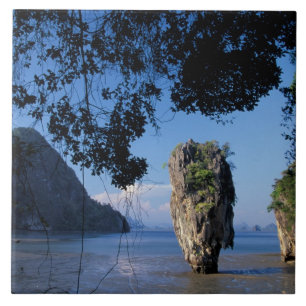 Azulejo De Cerámica Asia, Tailandia, Ao Phangnga NP, coatline, Karst