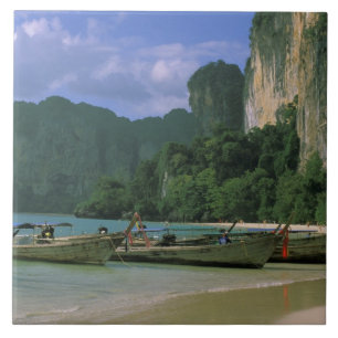 Azulejo De Cerámica Asia, Tailandia, Krabi. Playa West Railay,