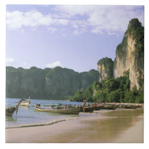 Azulejo De Cerámica Asia, Tailandia, Krabi. Playa West Railay, larga