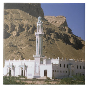 Azulejo De Cerámica Asia, Yemen, Tarim. Mezquita blanca.