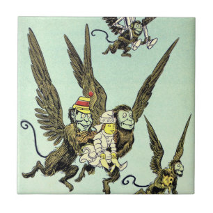 Azulejo De Cerámica Asistente vintage de Oz, monos voladores con Dorot