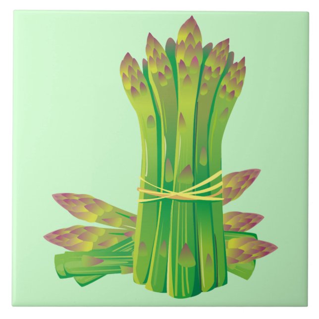Azulejo De Cerámica Asparagus Tile Decorativo De Cocina (Frente)