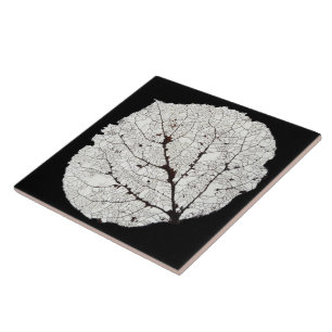 Azulejo De Cerámica Aspen Leaf Skeleton 1