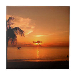 Azulejo De Cerámica Atardecer de Verano