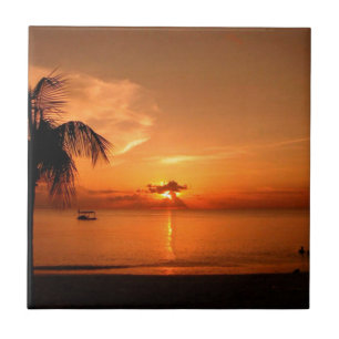 Azulejo De Cerámica Atardecer de Verano