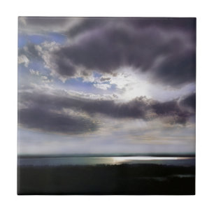 Azulejo De Cerámica Atardecer sobre el mar de la costa