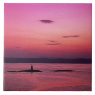 Azulejo De Cerámica Atardecer sobre la Isla de Skye, desde Mallaig,