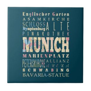 Azulejo De Cerámica Atracciones y lugares famosos de Munich, Alemania