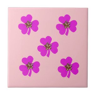 Azulejo De Cerámica Atrapos rosados de primavera para la cocina