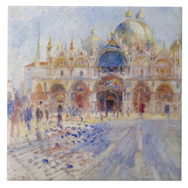 Azulejo De Cerámica Auguste Renoir - la plaza San Marco, Venecia (Frente)