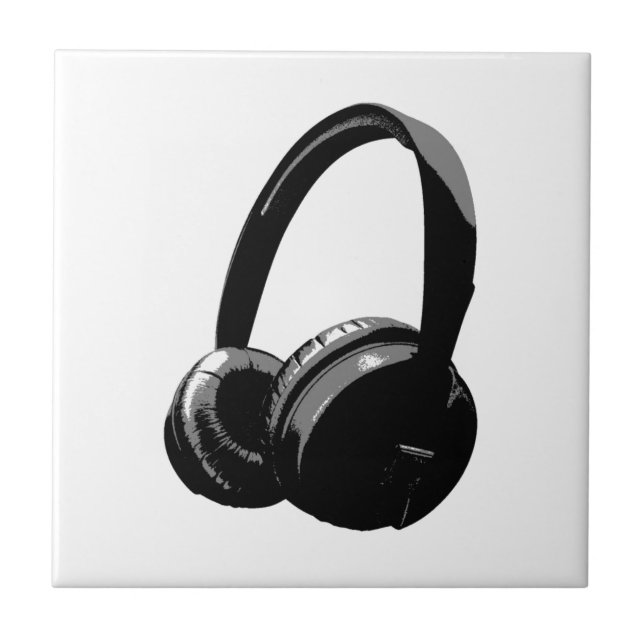 Azulejo De Cerámica Auriculares de Pop Art (Frente)