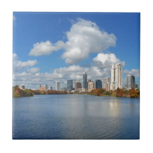 Azulejo De Cerámica Austin Texas Boardwalk - Ladybird Lake - Skyline