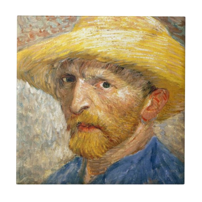 Azulejo De Cerámica Autoretrato de Vincent Van Gogh (Frente)