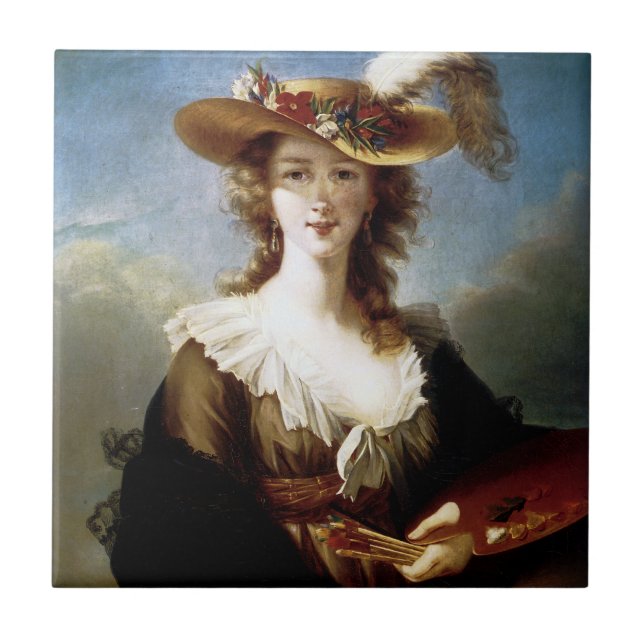 Azulejo De Cerámica Autorretrato del ~ de Elizabeth Vigee-Le Brun (Frente)