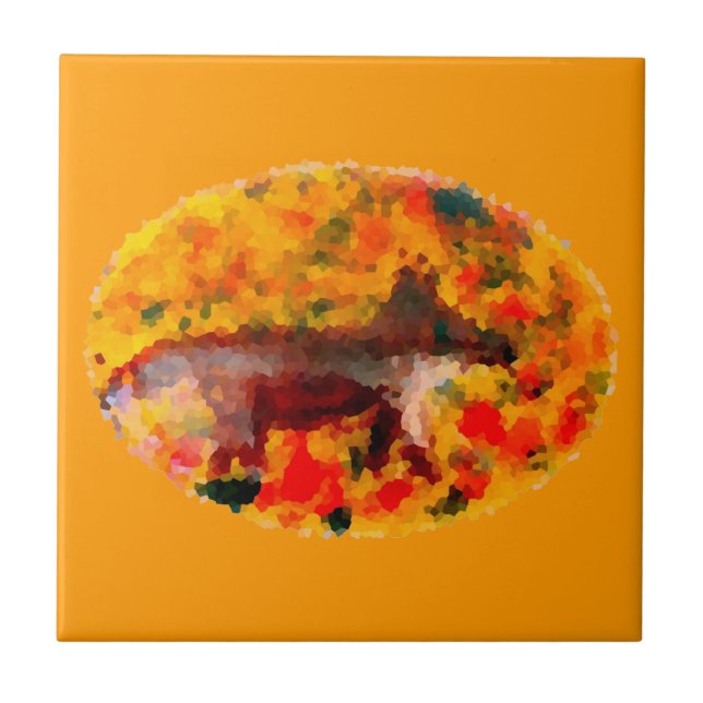 Azulejo De Cerámica Autumn Animal Art Fox (Frente)