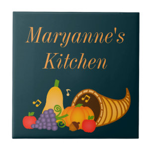 Azulejo De Cerámica Autumn Cornucopia Personalizado Trivet Tile