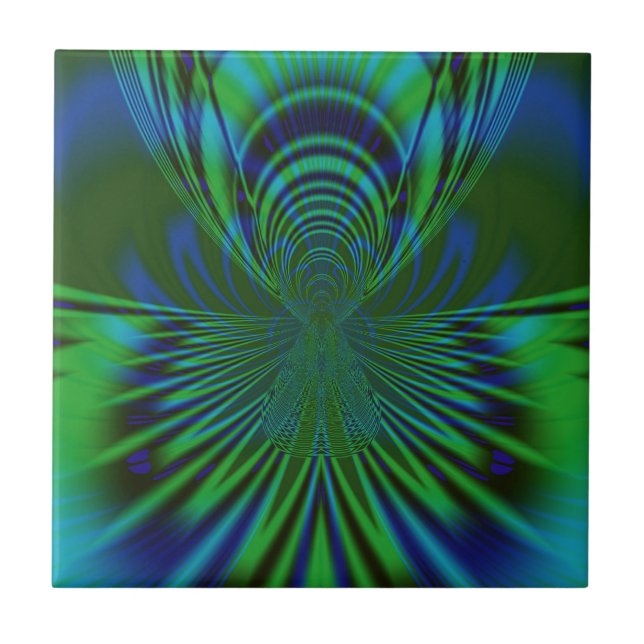 Azulejo De Cerámica Ave azul (Frente)