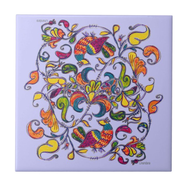 Azulejo De Cerámica Ave del Norte (Frente)