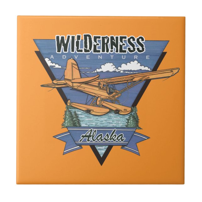 Azulejo De Cerámica Aventura para hidroavión Alaska (Frente)