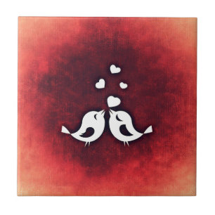 Azulejo De Cerámica Aves amorosas