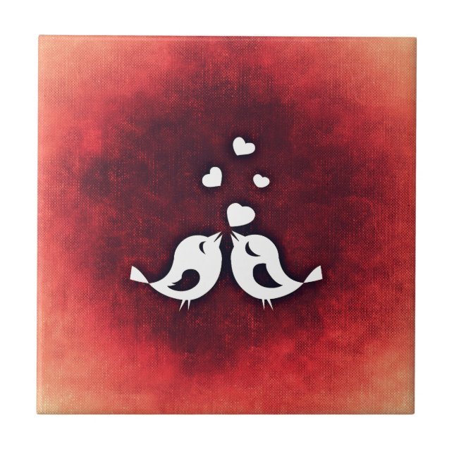 Azulejo De Cerámica Aves amorosas (Frente)