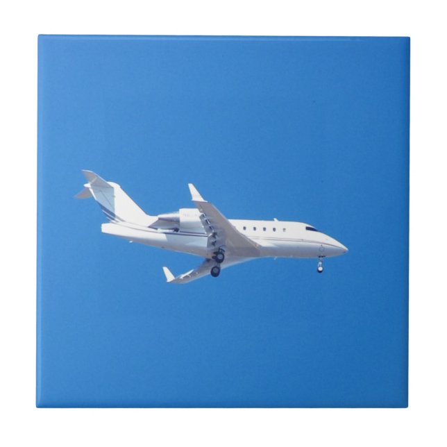 Azulejo De Cerámica Avión privado. (Frente)