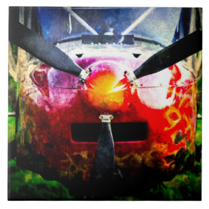 Azulejo De Cerámica Avión Rojo - Pequeño Pero Feroz