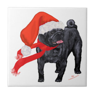 Azulejo De Cerámica Ayudante de Santa Pug