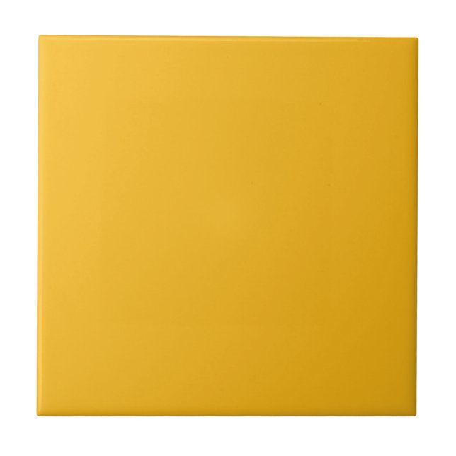 Azulejo De Cerámica Azafrán Sólido Amarillo / Oro (Frente)