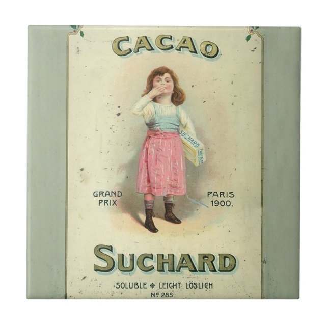 Azulejo De Cerámica Azúcar Chica de chocolate con chocolate victoriano (Frente)