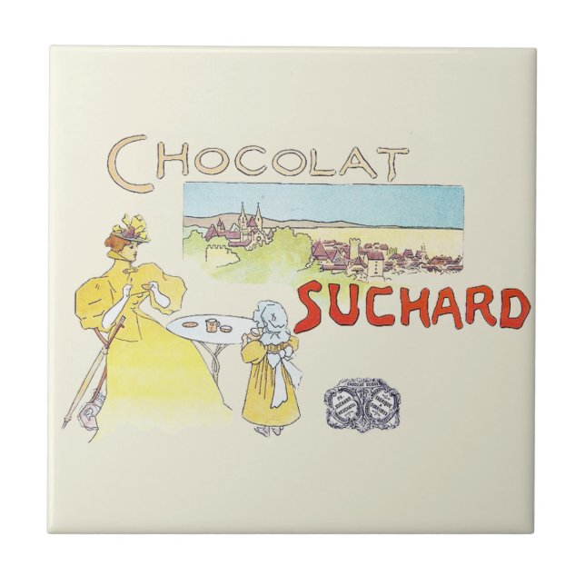 Azulejo De Cerámica Azúcar victoriano de dulce de chocolate francés (Frente)