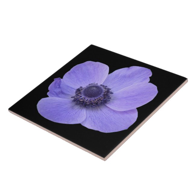 Azulejo De Cerámica Azul Anemone Tile (Lado)