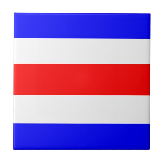 Azulejo De Cerámica Azul blanco rojo (Frente)