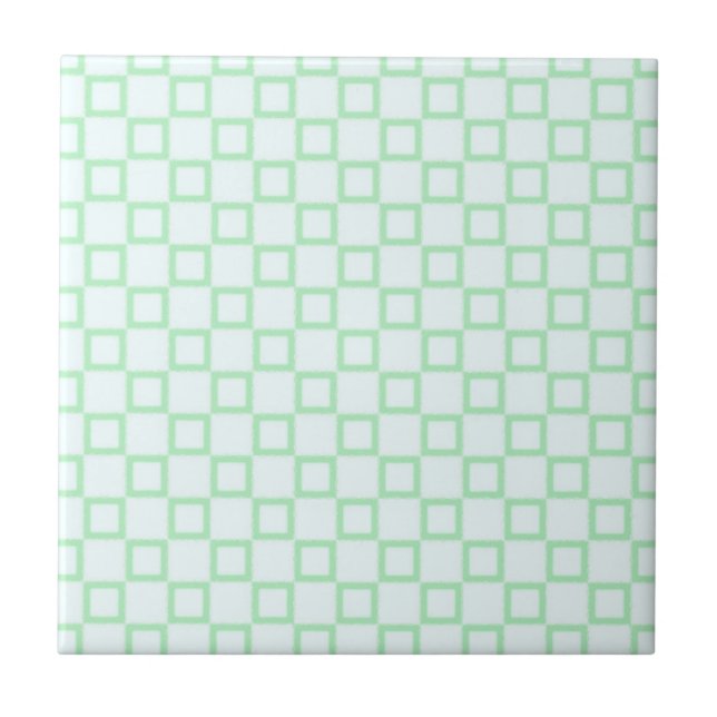 Azulejo De Cerámica Azul blanco y verde menta (Frente)