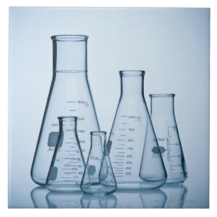 Azulejo De Cerámica Azul científico de la cristalería