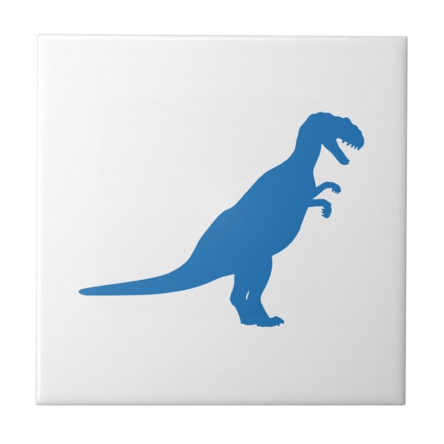 Azulejo De Cerámica Azul dinosaurio (Frente)