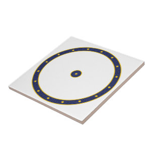 Azulejo De Cerámica Azul oscuro con estrellas de oro