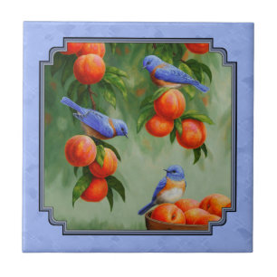 Azulejo De Cerámica Azules y melocotones