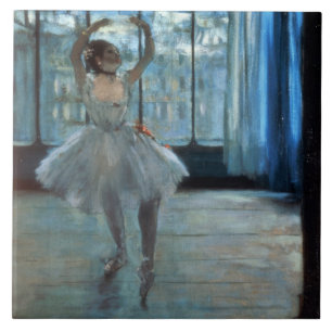 Azulejo De Cerámica Bailarín de Edgar Degas el delante de una
