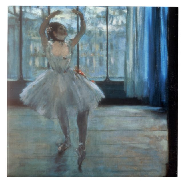 Azulejo De Cerámica Bailarín de Edgar Degas el | delante de una (Frente)