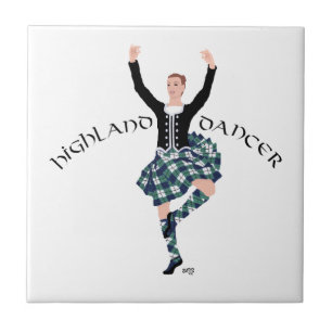 Azulejo De Cerámica Bailarín de las Highlands escocesas - Fling