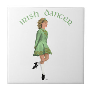 Azulejo De Cerámica Bailarín de Step Irlandés - Verde