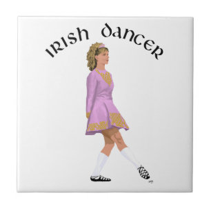 Azulejo De Cerámica Bailarín irlandés de zapato suave en rosa