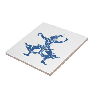 Azulejo De Cerámica Bailarín tailandés ⚠ Señal de Tailandia ⚠