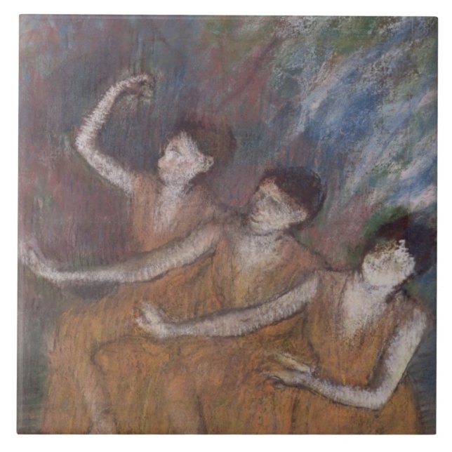 Azulejo De Cerámica Bailarinas de Edgar Degas el | Trois (Frente)