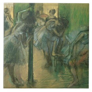 Azulejo De Cerámica Bailarines de Edgar Degas el   que ensayan