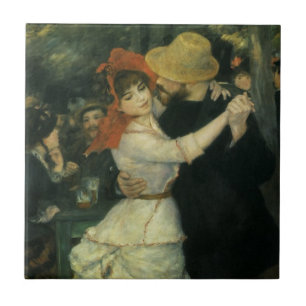 Azulejo De Cerámica Baile en Bougival de Pierre Renoir, Arte Antiguo